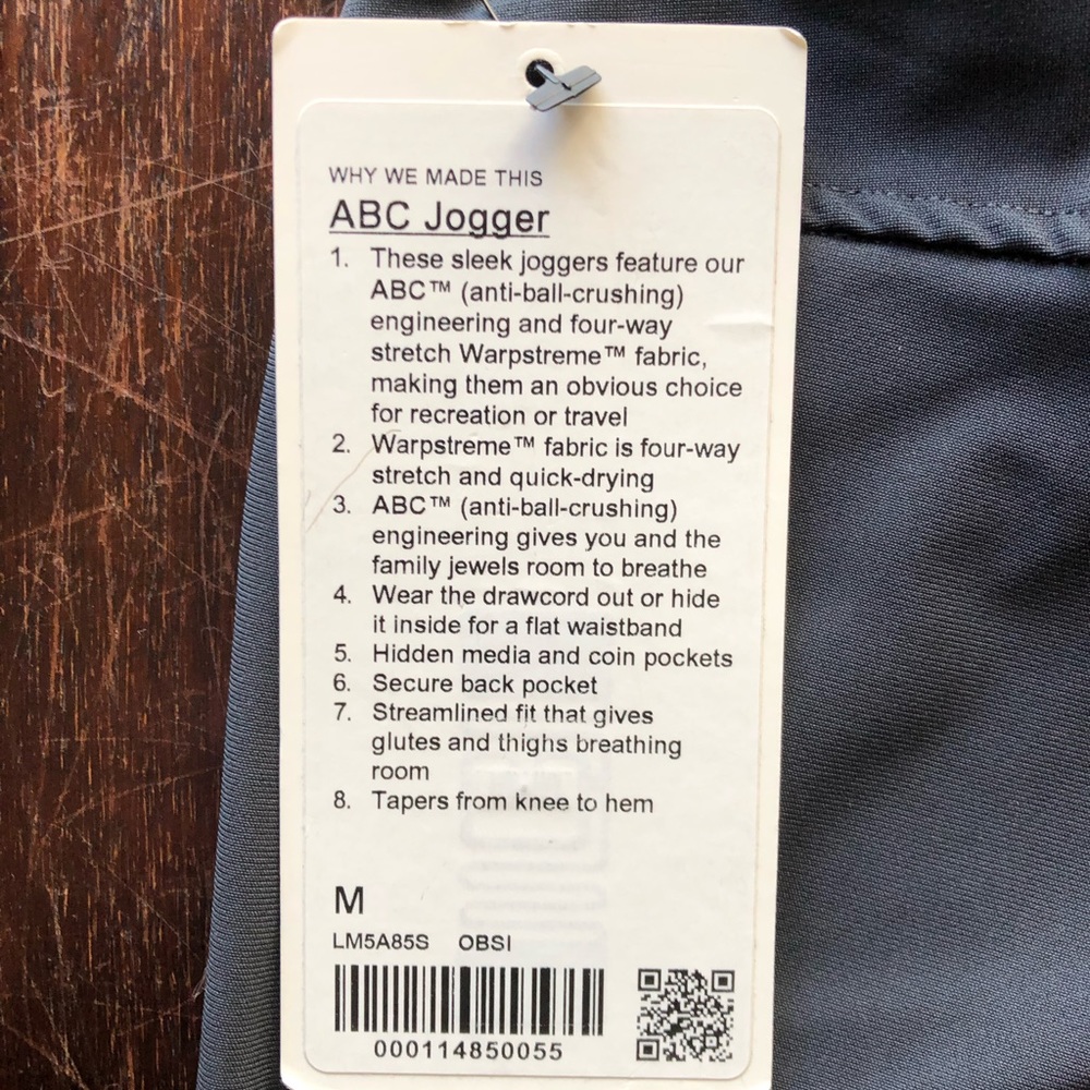 Lululemon ABC Jogger in Obsidian (M)